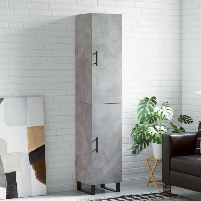 Dulap înalt, gri beton, 34,5x34x180 cm, lemn prelucrat - WALTI WALTI