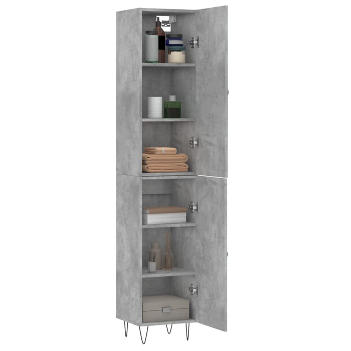 Dulap înalt, gri beton, 34,5x34x180 cm, lemn prelucrat - WALTI WALTI