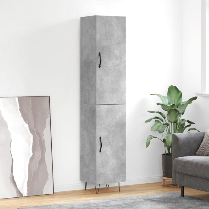 Dulap înalt, gri beton, 34,5x34x180 cm, lemn prelucrat - WALTI WALTI