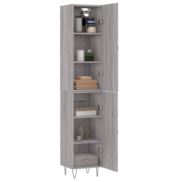 Dulap înalt, gri sonoma, 34,5x34x180 cm, lemn prelucrat - WALTI WALTI