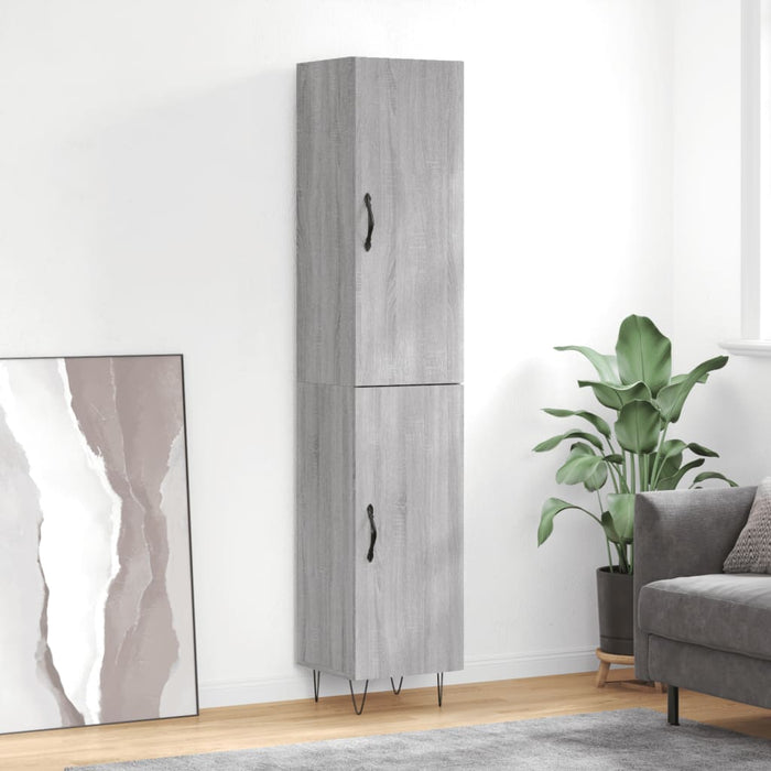 Dulap înalt, gri sonoma, 34,5x34x180 cm, lemn prelucrat - WALTI WALTI