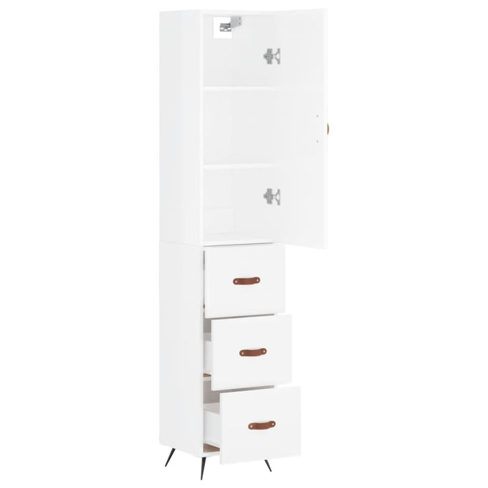 Dulap înalt, alb extralucios, 34,5x34x180 cm, lemn prelucrat WALTI