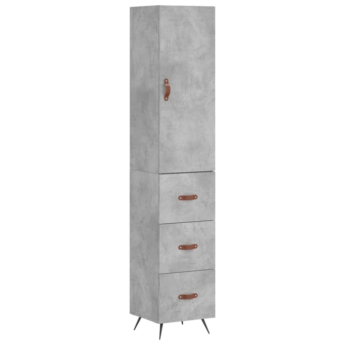 Dulap înalt, gri beton, 34,5x34x180 cm, lemn prelucrat - WALTI WALTI