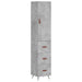 Dulap înalt, gri beton, 34,5x34x180 cm, lemn prelucrat - WALTI WALTI