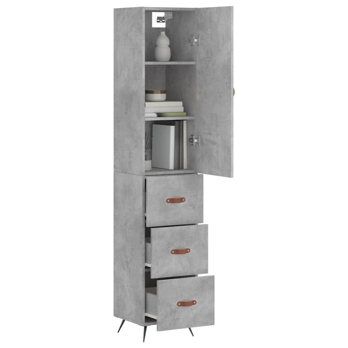 Dulap înalt, gri beton, 34,5x34x180 cm, lemn prelucrat - WALTI WALTI