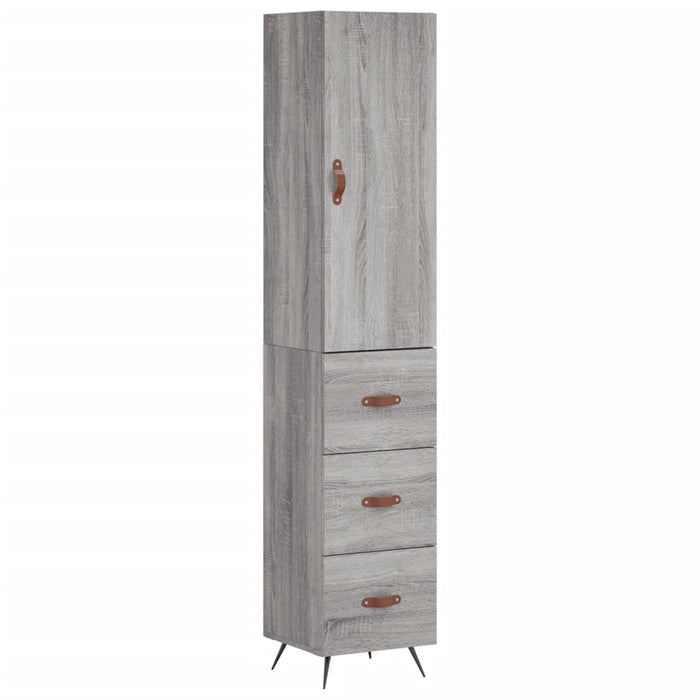 Dulap înalt, gri sonoma, 34,5x34x180 cm, lemn prelucrat WALTI