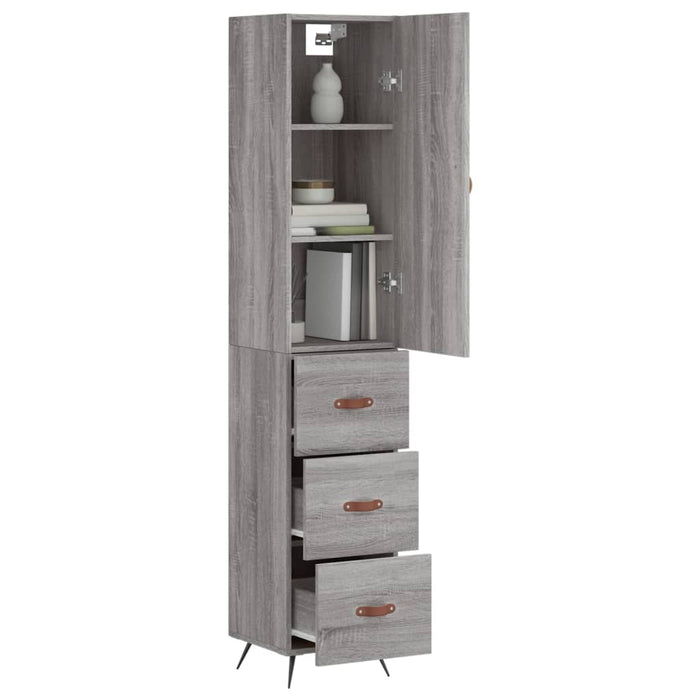 Dulap înalt, gri sonoma, 34,5x34x180 cm, lemn prelucrat WALTI