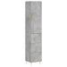 Dulap înalt, gri beton, 34,5x34x180 cm, lemn prelucrat - WALTI WALTI