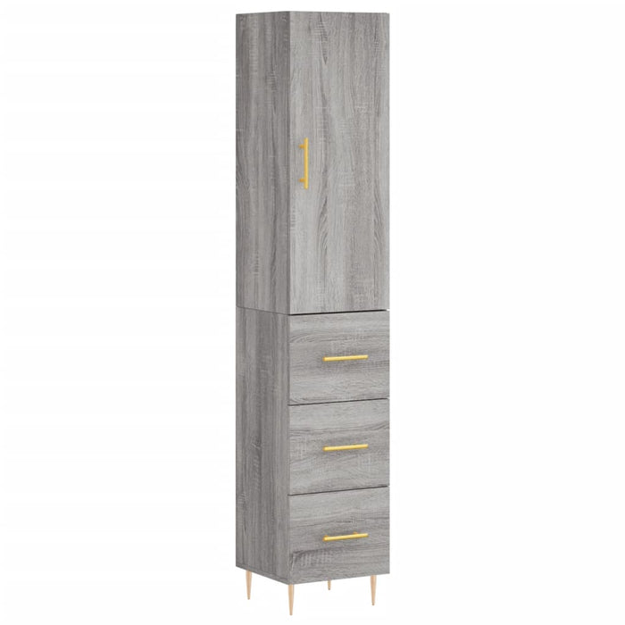Dulap înalt, gri sonoma, 34,5x34x180 cm, lemn prelucrat WALTI