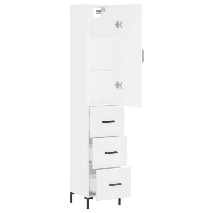 Dulap înalt, alb, 34,5x34x180 cm, lemn prelucrat - WALTI WALTI