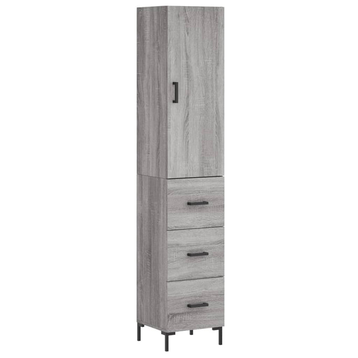Dulap înalt, gri sonoma, 34,5x34x180 cm, lemn prelucrat WALTI
