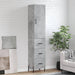 Dulap înalt, gri beton, 34,5x34x180 cm, lemn prelucrat - WALTI WALTI