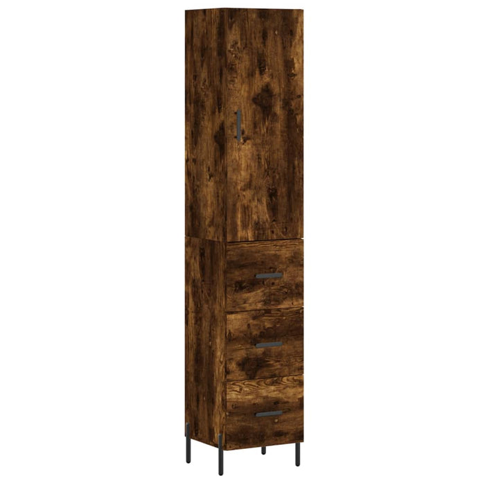 Dulap înalt, stejar fumuriu, 34,5x34x180 cm, lemn prelucrat - WALTI WALTI