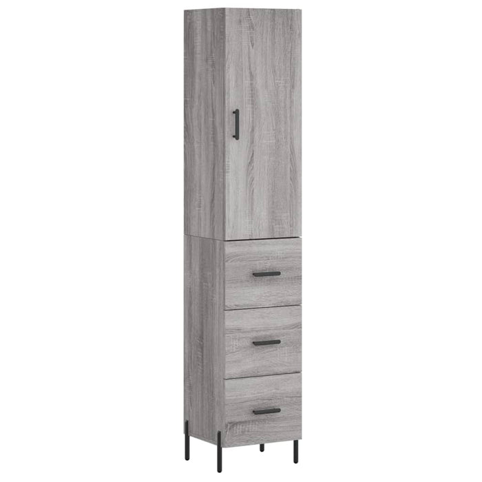Dulap înalt, gri sonoma, 34,5x34x180 cm, lemn prelucrat WALTI