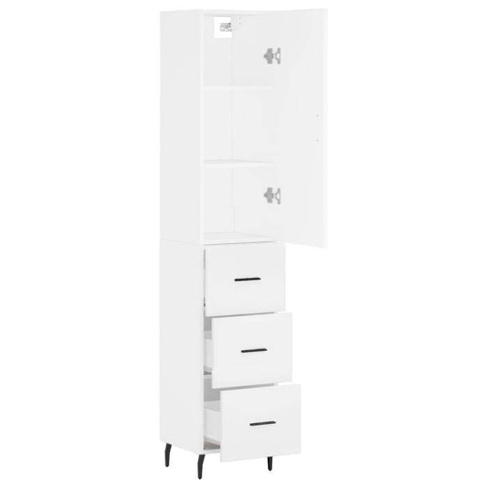 Dulap înalt, alb, 34,5x34x180 cm, lemn prelucrat - WALTI WALTI