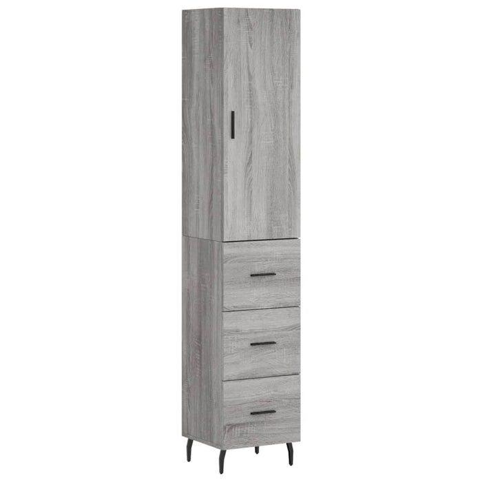 Dulap înalt, gri sonoma, 34,5x34x180 cm, lemn prelucrat - WALTI WALTI