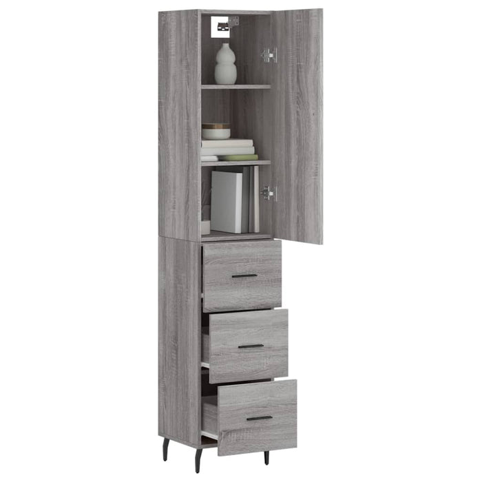 Dulap înalt, gri sonoma, 34,5x34x180 cm, lemn prelucrat - WALTI WALTI