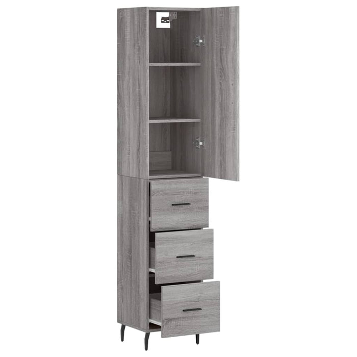 Dulap înalt, gri sonoma, 34,5x34x180 cm, lemn prelucrat - WALTI WALTI
