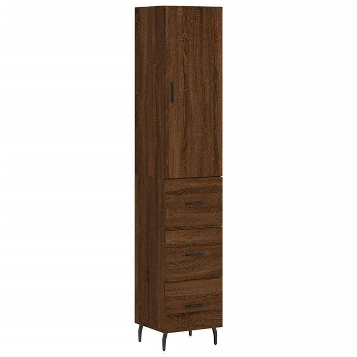Dulap înalt, stejar maro, 34,5x34x180 cm, lemn prelucrat WALTI