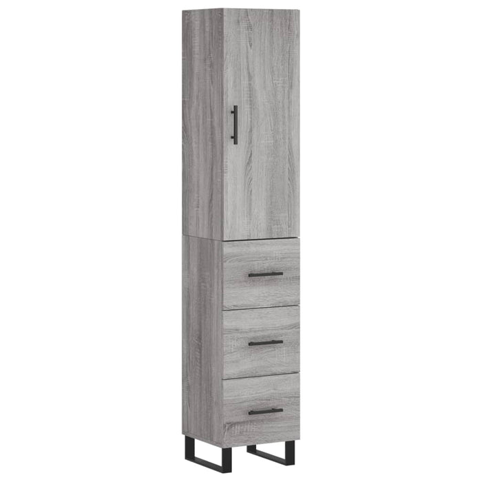 Dulap înalt, gri sonoma, 34,5x34x180 cm, lemn prelucrat - WALTI WALTI