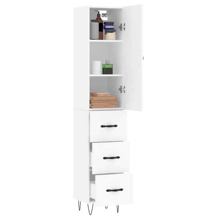Dulap înalt, alb, 34,5x34x180 cm, lemn prelucrat - WALTI WALTI