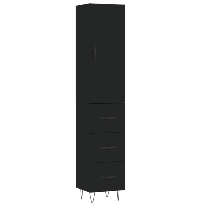 Dulap înalt, negru, 34,5x34x180 cm, lemn prelucrat WALTI