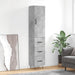 Dulap înalt, gri beton, 34,5x34x180 cm, lemn prelucrat - WALTI WALTI