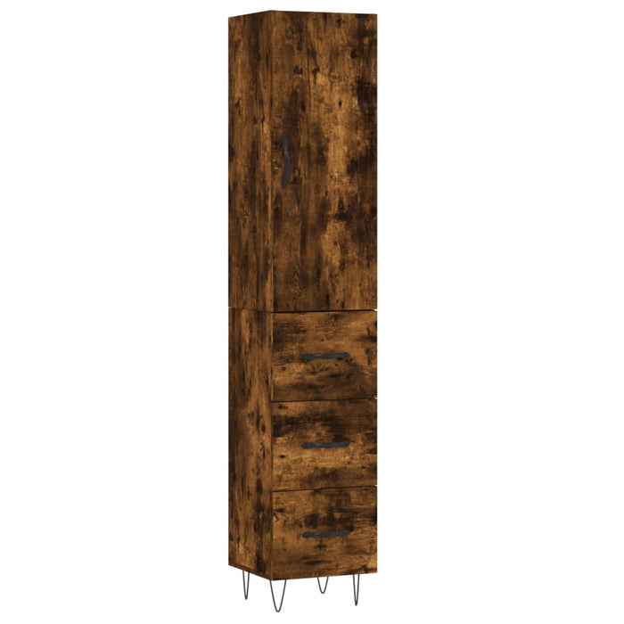 Dulap înalt, stejar fumuriu, 34,5x34x180 cm, lemn prelucrat WALTI