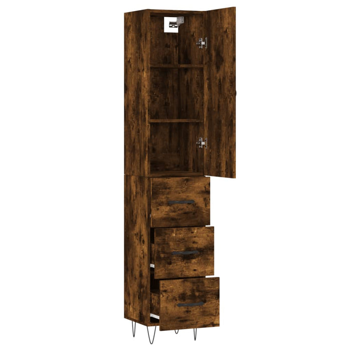 Dulap înalt, stejar fumuriu, 34,5x34x180 cm, lemn prelucrat WALTI