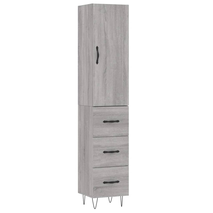 Dulap înalt, gri sonoma, 34,5x34x180 cm, lemn prelucrat WALTI