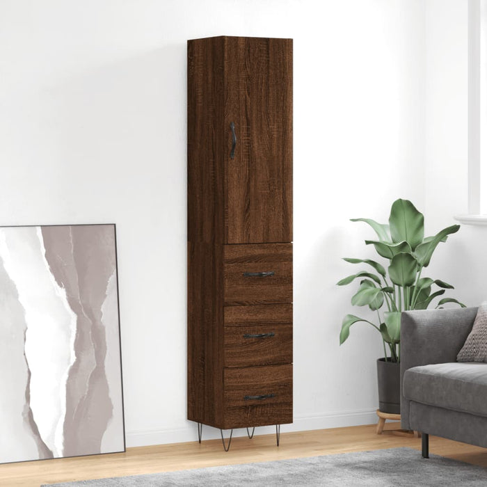 Dulap înalt, stejar maro, 34,5x34x180 cm, lemn prelucrat WALTI