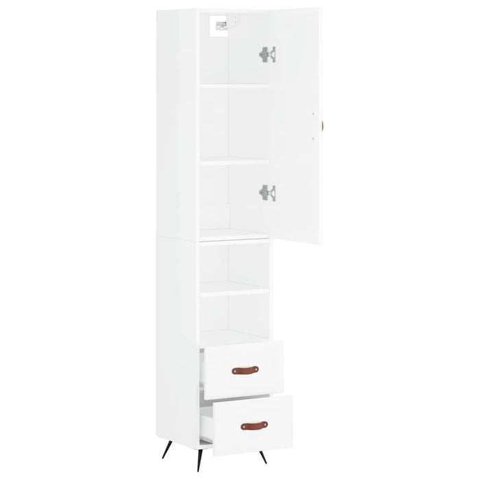 Dulap înalt, alb extralucios, 34,5x34x180 cm, lemn prelucrat WALTI