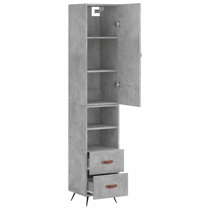 Dulap înalt, gri beton, 34,5x34x180 cm, lemn prelucrat WALTI