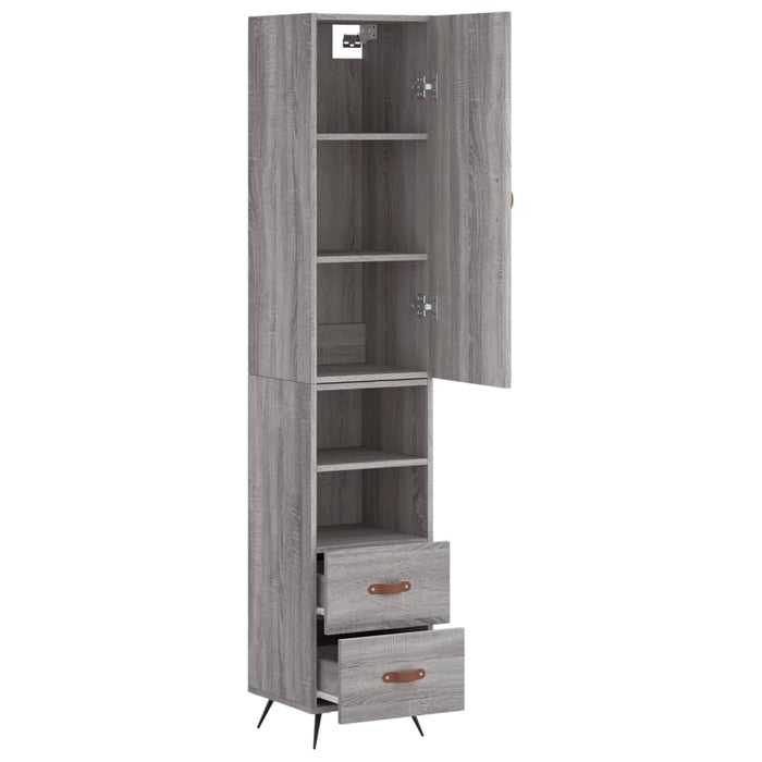 Dulap înalt, gri sonoma, 34,5x34x180 cm, lemn prelucrat WALTI