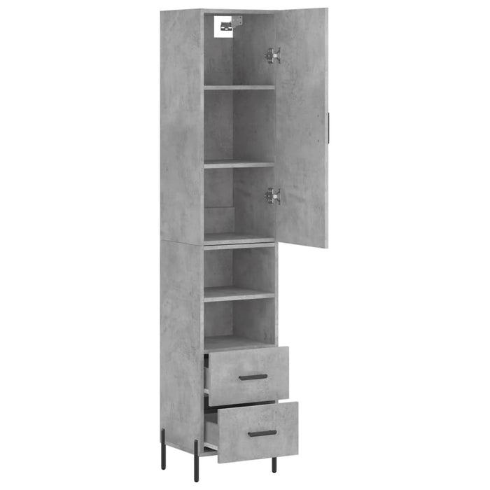 Dulap înalt, gri beton, 34,5x34x180 cm, lemn prelucrat WALTI