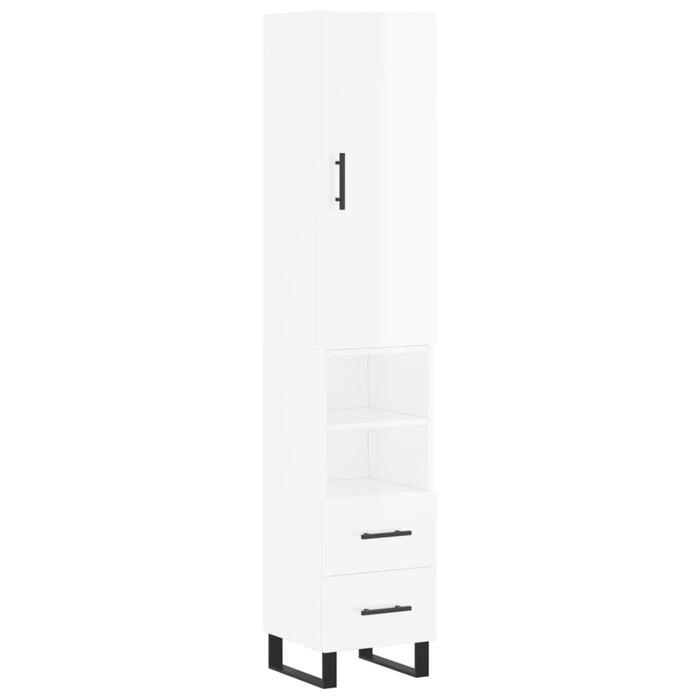 Dulap înalt, alb extralucios, 34,5x34x180 cm, lemn prelucrat WALTI