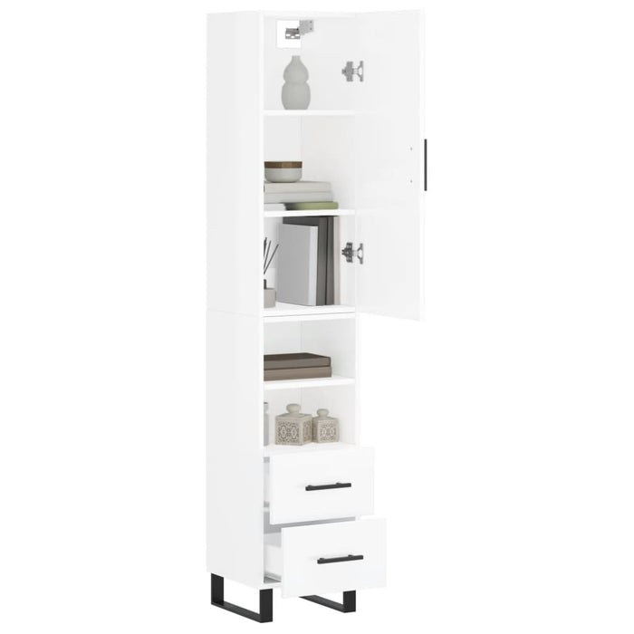 Dulap înalt, alb extralucios, 34,5x34x180 cm, lemn prelucrat WALTI