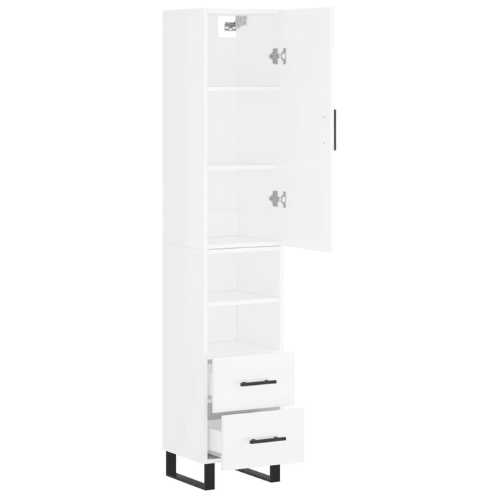 Dulap înalt, alb extralucios, 34,5x34x180 cm, lemn prelucrat WALTI