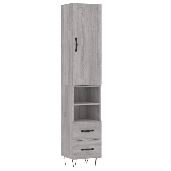 Dulap înalt, gri sonoma, 34,5x34x180 cm, lemn prelucrat - WALTI WALTI