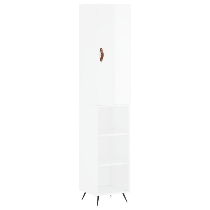 Dulap înalt, alb extralucios, 34,5x34x180 cm, lemn prelucrat WALTI