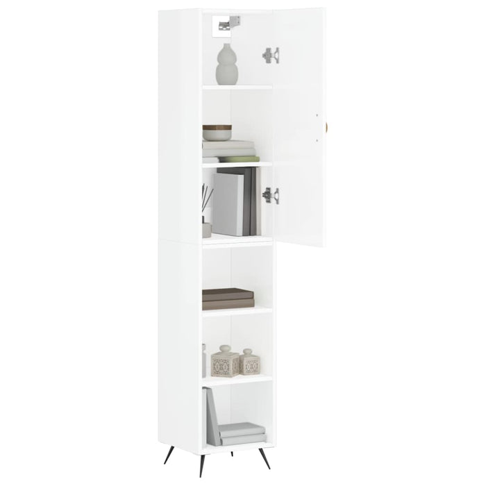 Dulap înalt, alb extralucios, 34,5x34x180 cm, lemn prelucrat WALTI