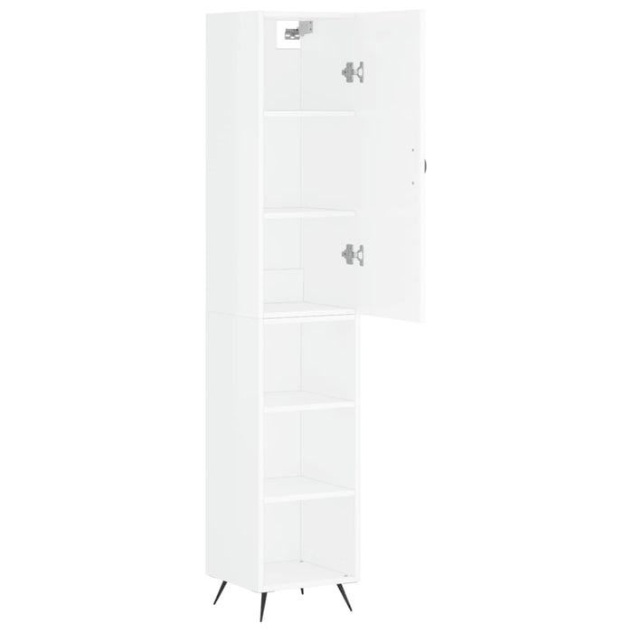 Dulap înalt, alb extralucios, 34,5x34x180 cm, lemn prelucrat WALTI