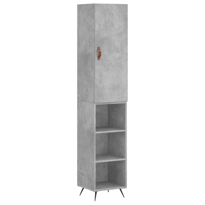 Dulap înalt, gri beton, 34,5x34x180 cm, lemn prelucrat WALTI