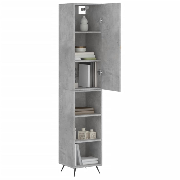 Dulap înalt, gri beton, 34,5x34x180 cm, lemn prelucrat WALTI