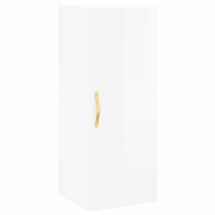 Dulap înalt, alb extralucios, 34,5x34x180 cm, lemn prelucrat WALTI