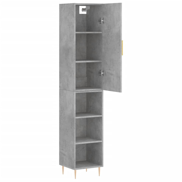 Dulap înalt, gri beton, 34,5x34x180 cm, lemn prelucrat WALTI