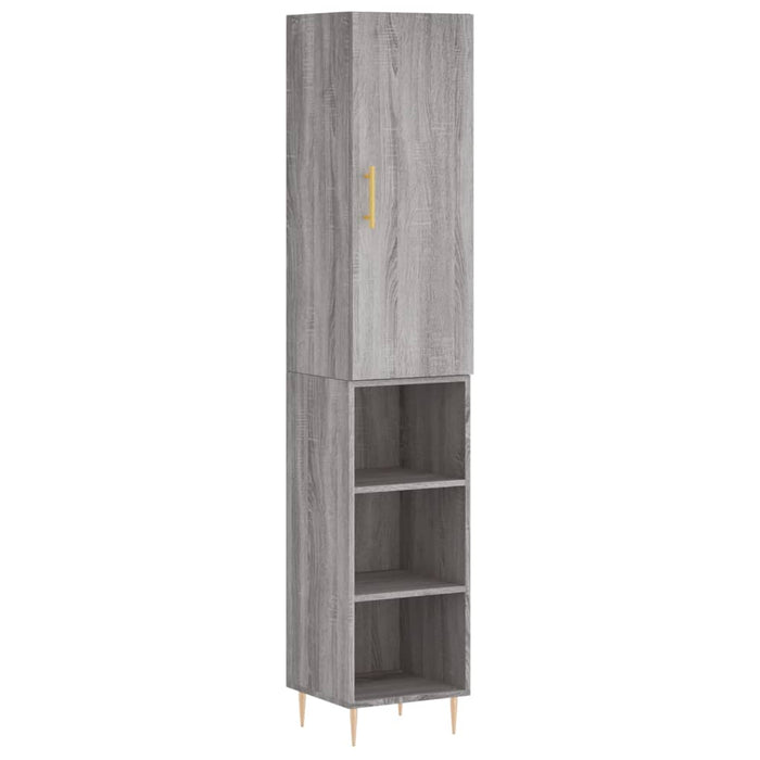 Dulap înalt, gri sonoma, 34,5x34x180 cm, lemn prelucrat - WALTI WALTI