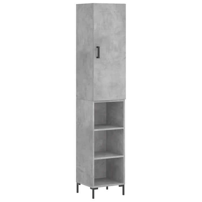 Dulap înalt, gri beton, 34,5x34x180 cm, lemn prelucrat - WALTI WALTI