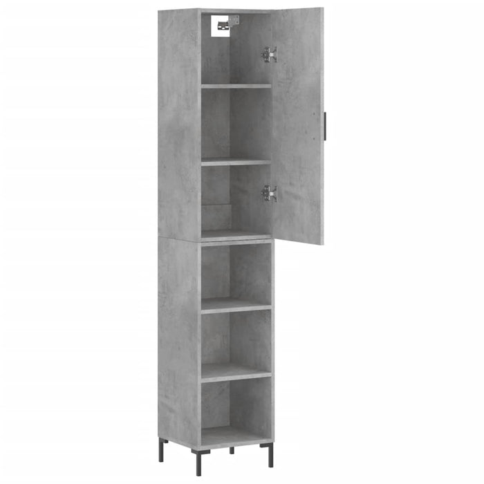 Dulap înalt, gri beton, 34,5x34x180 cm, lemn prelucrat - WALTI WALTI