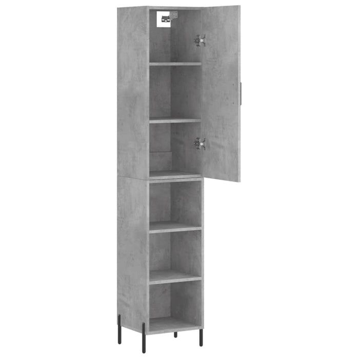 Dulap înalt, gri beton, 34,5x34x180 cm, lemn prelucrat WALTI